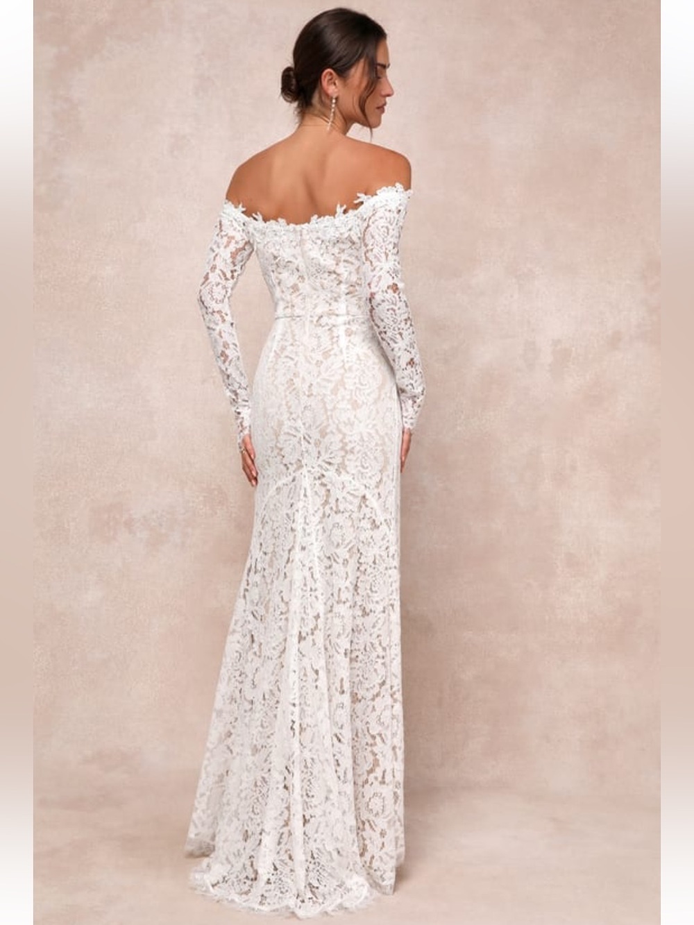 NWT Lulus Romance Dreamer White Lace Off-the-Shoulder Maxi Dress - Picture 2 of 12